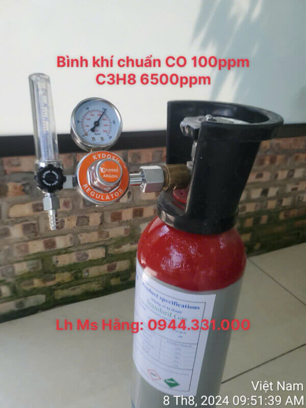 Bình khí chuẩn CO 100ppm C3H8 6500ppm