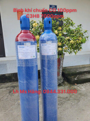 Bình khí chuẩn CO 100ppm C3H8 7000ppm