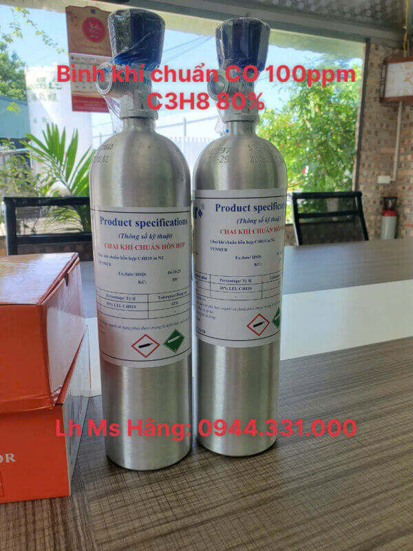 Bình khí chuẩn CO 100ppm C3H8 80%