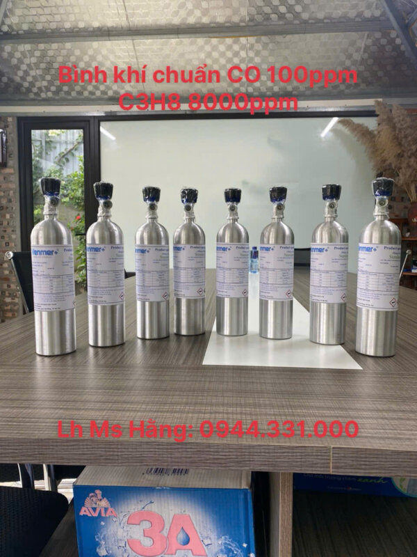 Bình khí chuẩn CO 100ppm C3H8 8000ppm