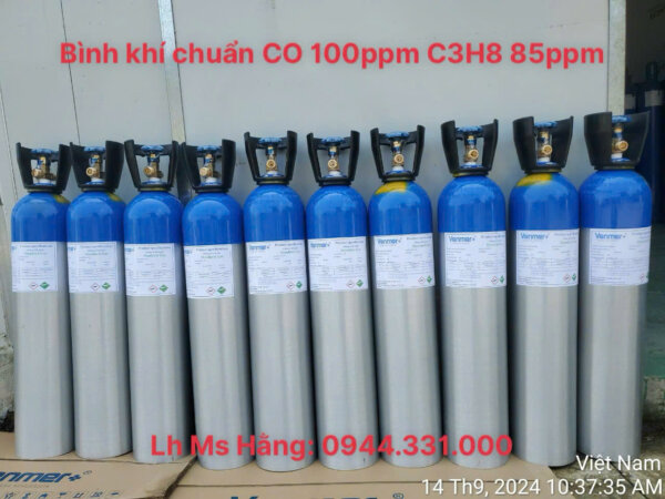 Bình khí chuẩn CO 100ppm C3H8 85ppm