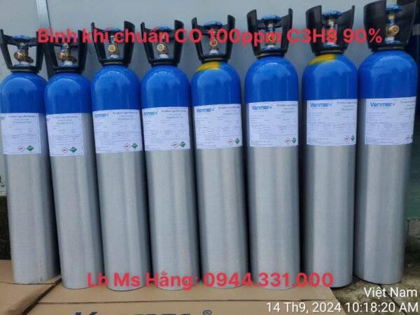 Bình khí chuẩn CO 100ppm C3H8 90%