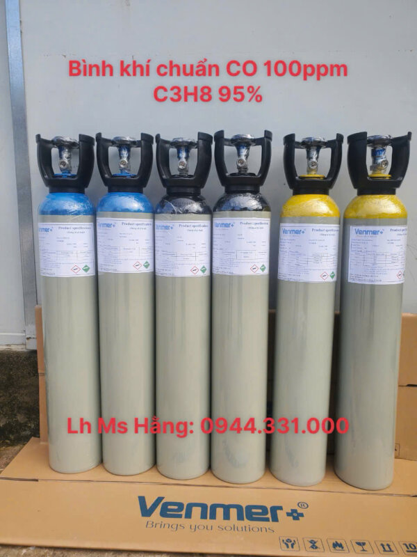 Bình khí chuẩn CO 100ppm C3H8 95%