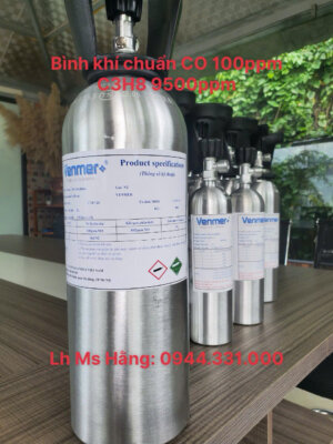 Bình khí chuẩn CO 100ppm C3H8 9500ppm