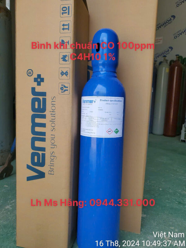 Bình khí chuẩn CO 100ppm C4H10 1%