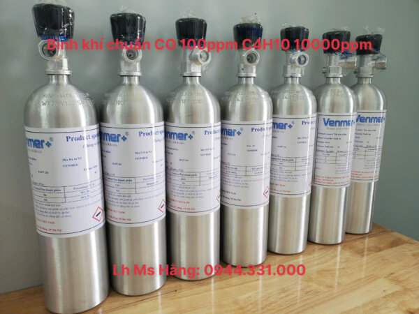 Bình khí chuẩn CO 100ppm C4H10 10000ppm