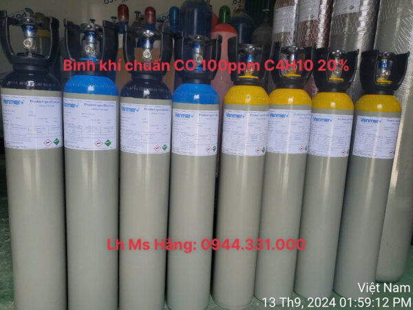 Bình khí chuẩn CO 100ppm C4H10 20%