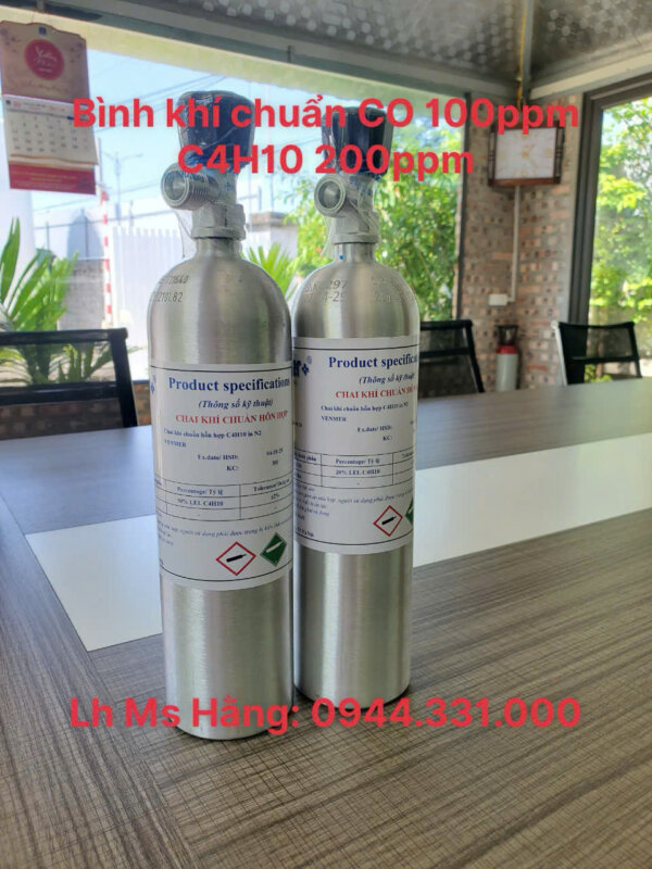 Bình khí chuẩn CO 100ppm C4H10 200ppm