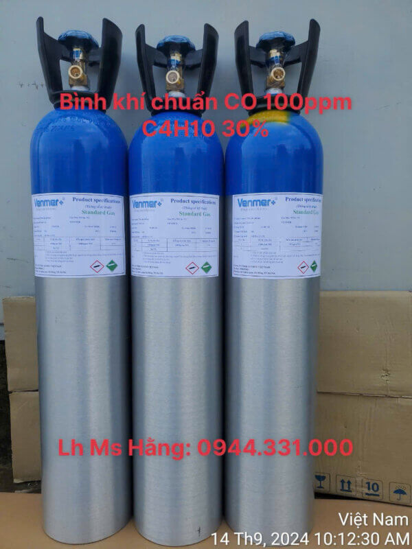 Bình khí chuẩn CO 100ppm C4H10 30%