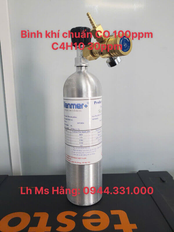 Bình khí chuẩn CO 100ppm C4H10 30ppm