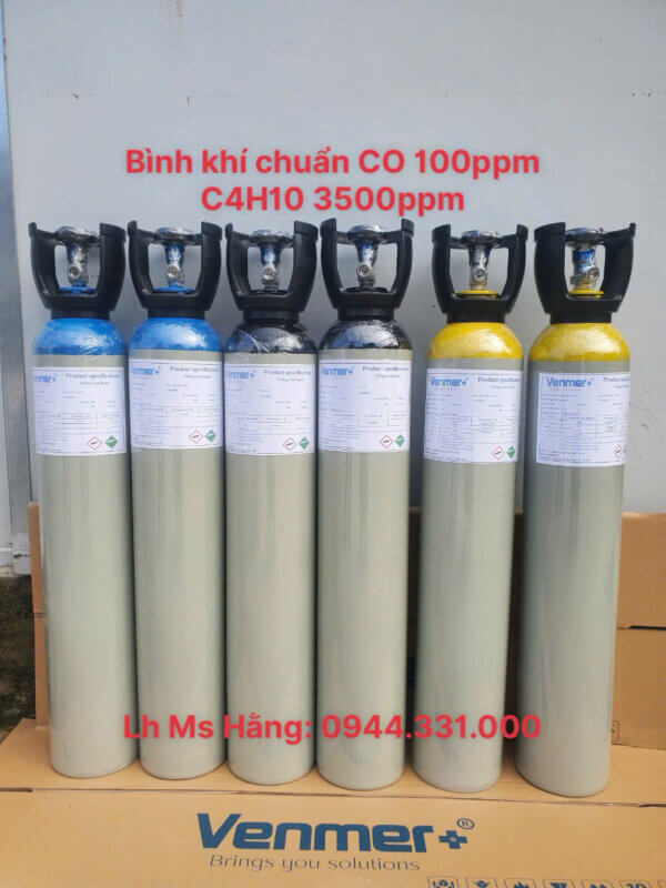 Bình khí chuẩn CO 100ppm C4H10 3500ppm