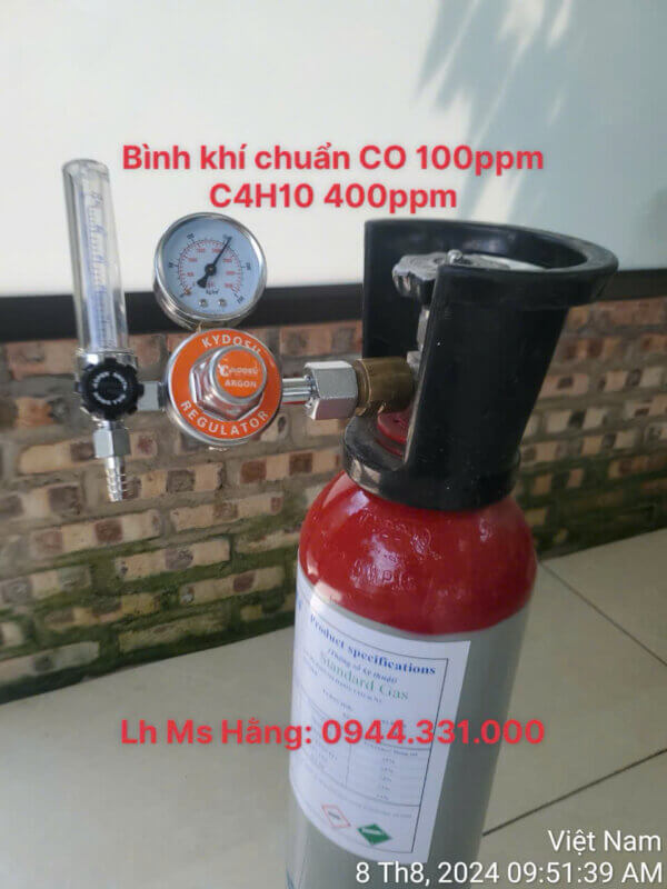 Bình khí chuẩn CO 100ppm C4H10 400ppm