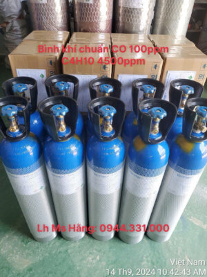 Bình khí chuẩn CO 100ppm C4H10 4500ppm