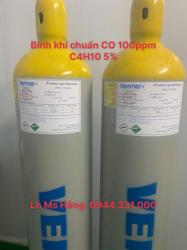 Bình khí chuẩn CO 100ppm C4H10 5%