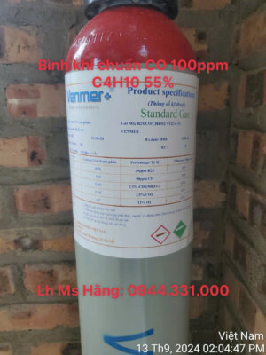 Khí chuẩn CO 100ppm C4H10 55%