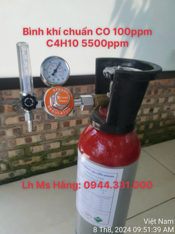 Bình khí chuẩn CO 100ppm C4H10 5500ppm