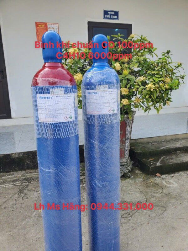 Bình khí chuẩn CO 100ppm C4H10 6000ppm