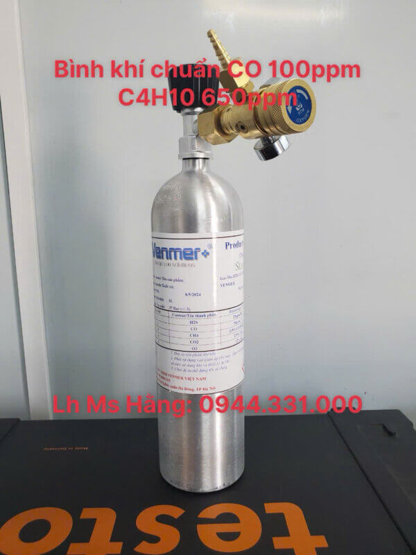 Bình khí chuẩn CO 100ppm C4H10 650ppm