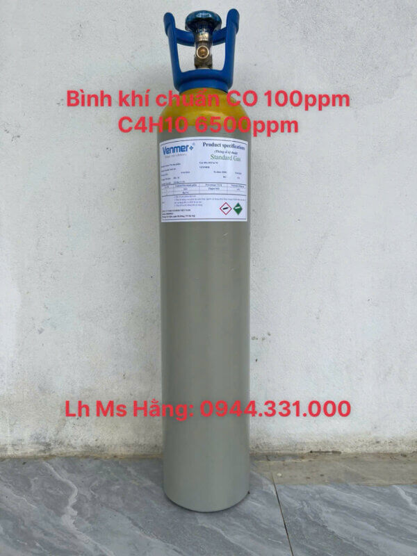 Bình khí chuẩn CO 100ppm C4H10 6500ppm