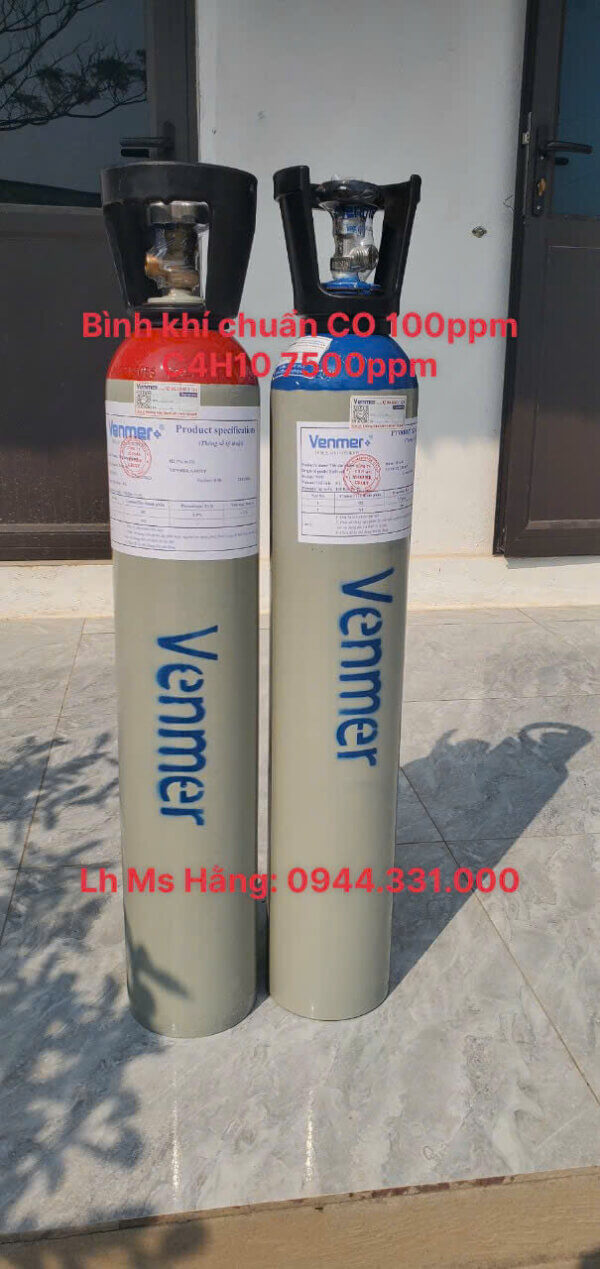 Bình khí chuẩn CO 100ppm C4H10 7500ppm