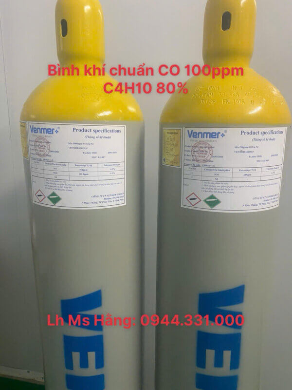 Bình khí chuẩn CO 100ppm C4H10 80%