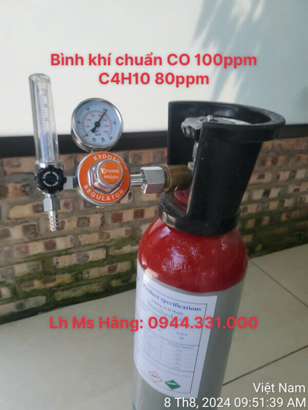 Bình khí chuẩn CO 100ppm C4H10 80ppm