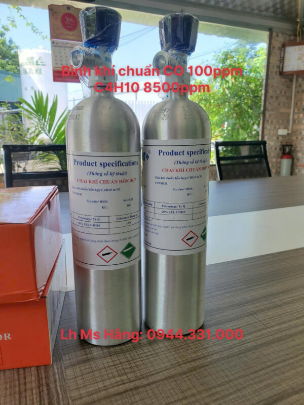 Bình khí chuẩn CO 100ppm C4H10 8500ppm